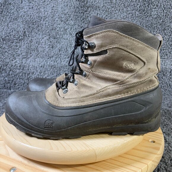 Sorel Boots Cold Mountain Mens Size 13 Waterproof Thinsulate Lined Leather Brown - Picture 1 of 8